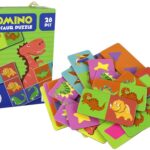Dvipusis domino dinozaurai dėlionė 28 elementai