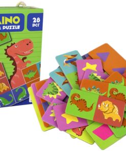 Dvipusis domino dinozaurai dėlionė 28 elementai