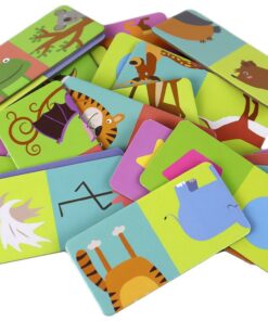 Dvipusis domino gyvūnai dėlionė 28 elementai