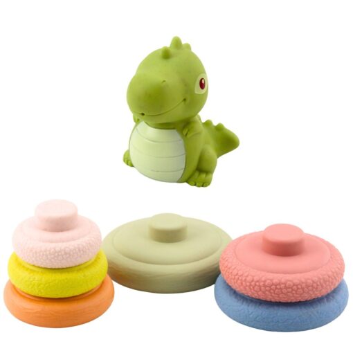 ECO sensorinė piramidė iš minkštos gumos – dinozauro tema