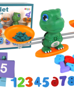 Edukacinis žaidimas „Dinozauras–svarstyklės“