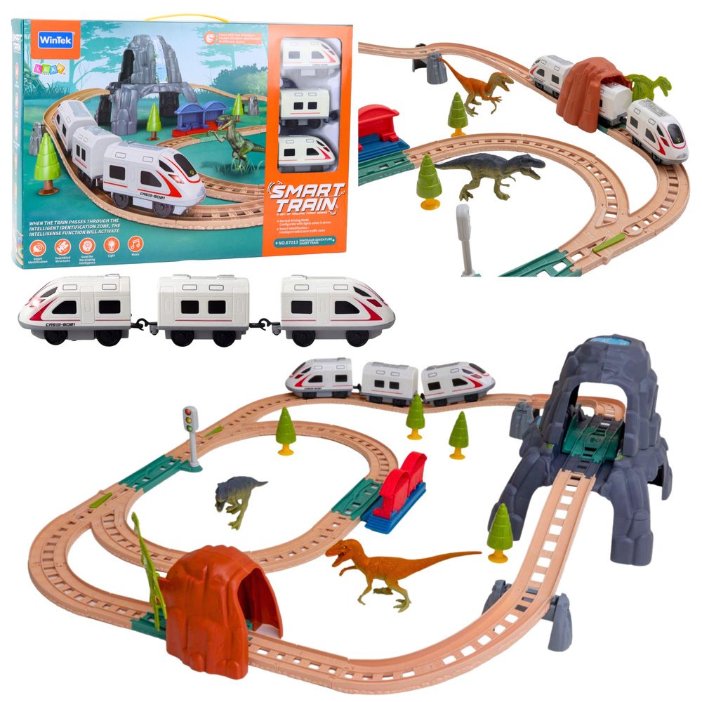 Elektrirong dinosauruste, tunneli ja pargiga &ndash; 76 cm mudel