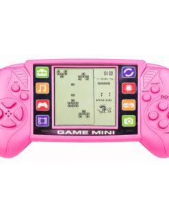 Elektroninis Tetris žaidimas – nešiojama LCD konsolė rožinė