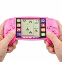 Elektroninis Tetris žaidimas – nešiojama LCD konsolė rožinė