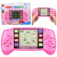 Elektroninis Tetris žaidimas – nešiojama LCD konsolė rožinė