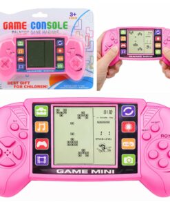 Elektroninis Tetris žaidimas – nešiojama LCD konsolė rožinė