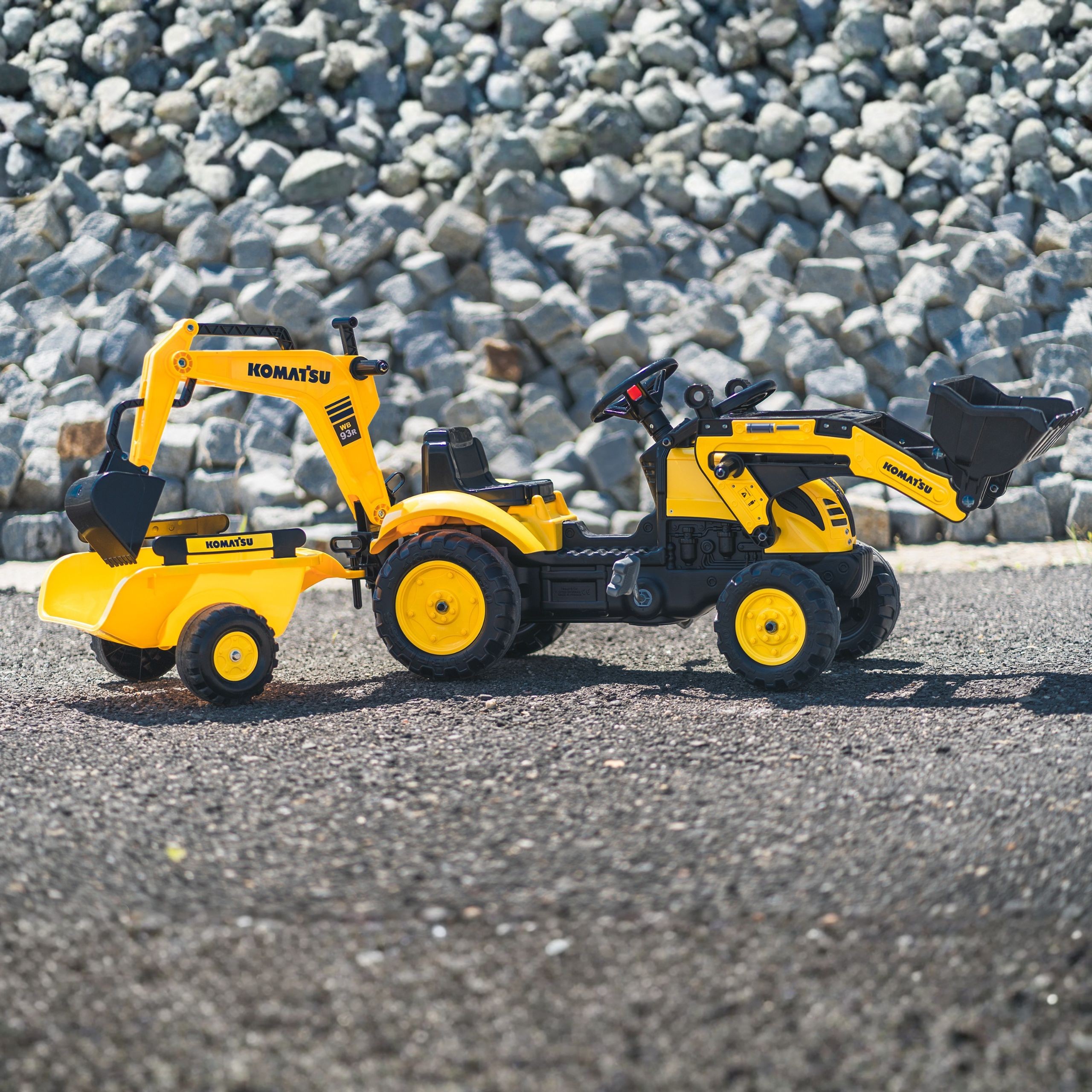 FALK Komatsu pedaalitraktor ekskavaatori kopa ja haagisega