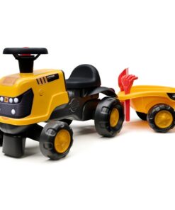 FALK važiuojamas JCB „Fastrac“ traktorius su priekaba