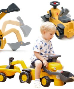 FALK važiuojamas „Komatsu“ traktorius su ekskavatoriumi