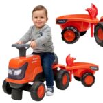 FALK „Kubota“ važiuojamas traktorius su priekaba