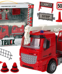 Gaisrinės automobilio rinkinys su kranu
