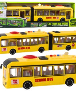 Geltonas šarnyrinis mokyklinis autobusas 1:16
