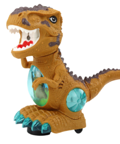 Geltonas šokantis dinozauras su dūmais