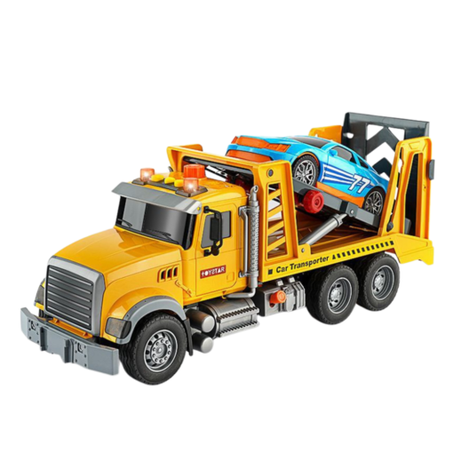Geltonas tralas su sportiniu automobiliu 2in1