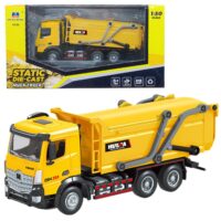 HUINA 1:50 metalinis geltonas šiukšliavežis