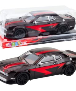 Juodai raudonas sportinis automobilis su pavara
