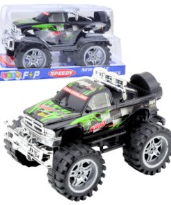 Juodai žalias bekelės automobilis su pavara