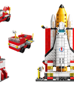 Konstruktorius „Kosminė raketa 6in1“ – 1000 detalių kosminių transporto priemonių rinkinys