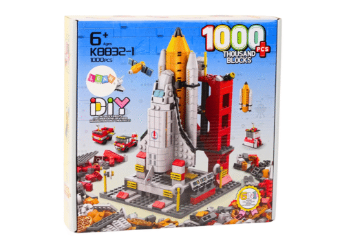 Konstruktorius „Kosminė raketa 6in1“ – 1000 detalių kosminių transporto priemonių rinkinys