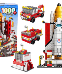 Konstruktorius „Kosminė raketa 6in1“ – 1000 detalių kosminių transporto priemonių rinkinys