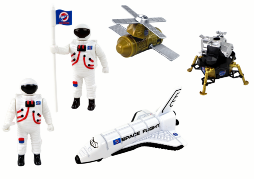 Kosmoso figūrėlių rinkinys su raketa