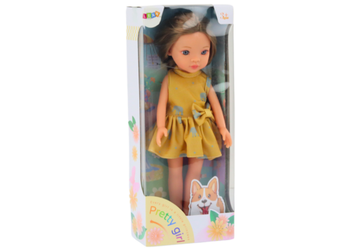 Lėlė su geltona suknele 33cm