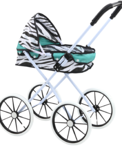 Lėlių vežimėlis zebra turkio spalvos