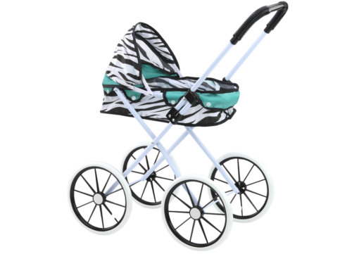 Lėlių vežimėlis zebra turkio spalvos