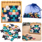Medinė kačiukų dėlionė – edukacinė 14 cm dėlionė vaikams