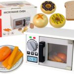 Medinė mikrobangų krosnelė su maisto rinkinuku
