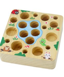 Medinis „Carrots Game“ žaidimas su magnetine kirmėlyte ir meškere