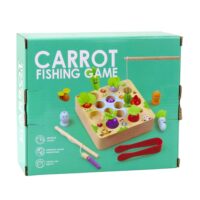 Medinis „Carrots Game“ žaidimas su magnetine kirmėlyte ir meškere