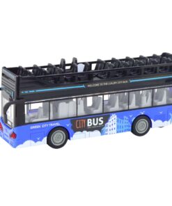 Mėlynas dviaukštis autobusas 1:16 su garsais