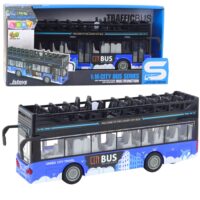 Mėlynas dviaukštis autobusas 1:16 su garsais