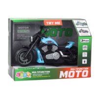 Mėlynas žaislinis motociklas su šviesomis