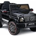 Mercedes AMG G 63 – elektrinis vaikiškas juodas automobilis