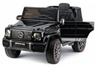 Mercedes AMG G 63 – elektrinis vaikiškas juodas automobilis