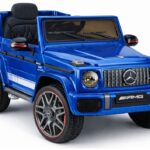 Mercedes AMG G 63 – elektrinis vaikiškas mėlynas automobilis