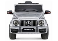 Mercedes AMG G 63 – elektrinis vaikiškas sidabrinis automobilis