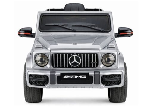 Mercedes AMG G 63 – elektrinis vaikiškas sidabrinis automobilis