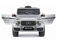 Mercedes AMG G 63 – elektrinis vaikiškas sidabrinis automobilis