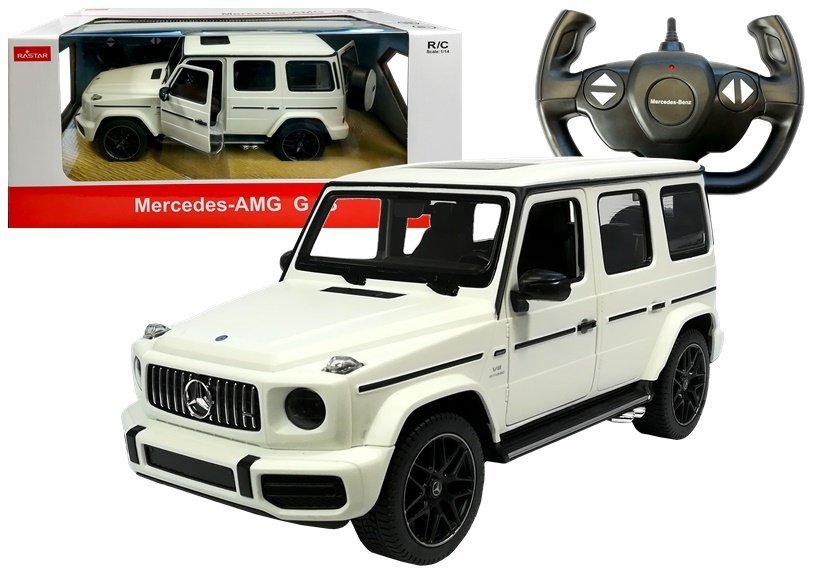 Mercedes G63 RASTAR 1:14 &ndash; valge puldiga maastikuauto (2.4G)