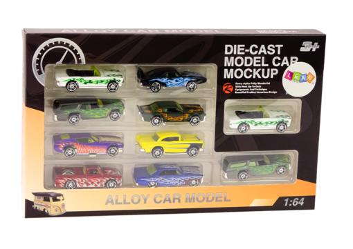 Metaliniai sportiniai automobiliai 1:64 10 vnt