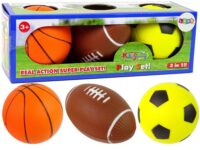 Minkštų sporto kamuolių rinkinys 3in1 – futbolas