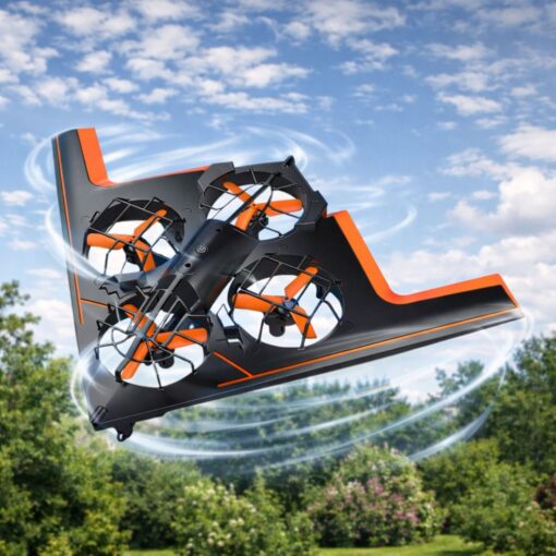 Nuotolinio valdymo skraidantis keturpropeleris dronas su LED apšvietimu