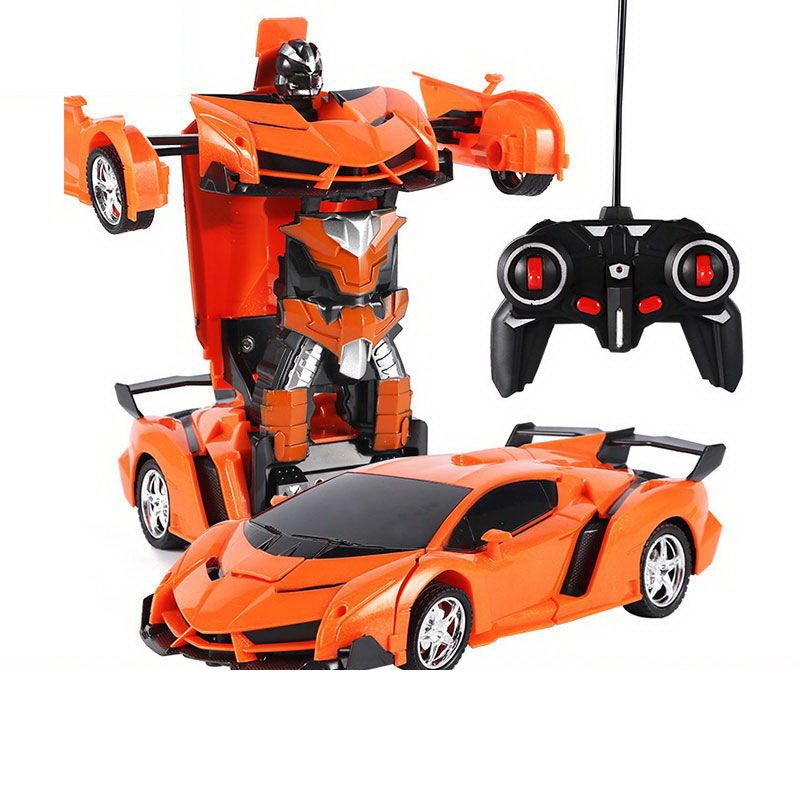 Nuotoliniu būdu valdomas Auto Robot Transformer 2in1 – oranžinis Nuotoliniu būdu valdomas Auto Robot Transformer 2in1 – oranžinis