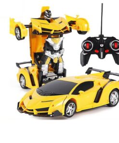 Nuotoliniu būdu valdomas Auto Robot Transformeris 2in1 – geltonas