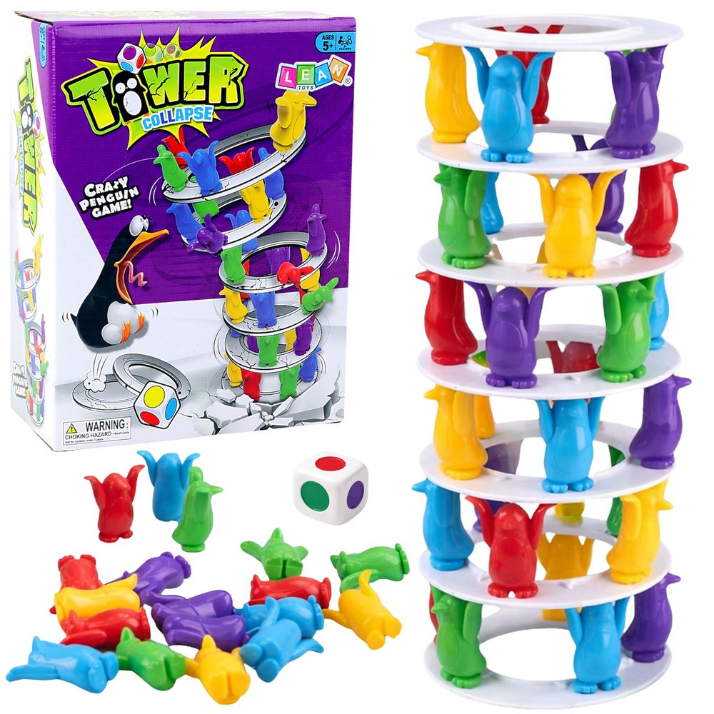 Pingvinai bokšte – griūvančio bokšto įgūdžių žaidimas vaikams ir visai šeimai Pingvinai bokšte – griūvančio bokšto įgūdžių žaidimas vaikams ir visai šeimai