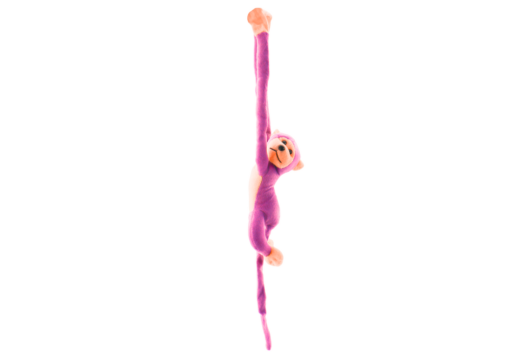 Pliušinė beždžionė su garsu rožinė 80 cm