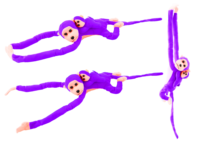 Pliušinė beždžionė su mažyliu violetinė 90 cm